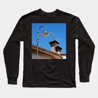 Old Stone Chimney and Street Light Long Sleeve T-Shirt